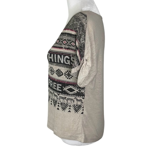 The Classic Medium Tan Graphic Rhinestone Short Sleeve Tee - Picture 3 of 8